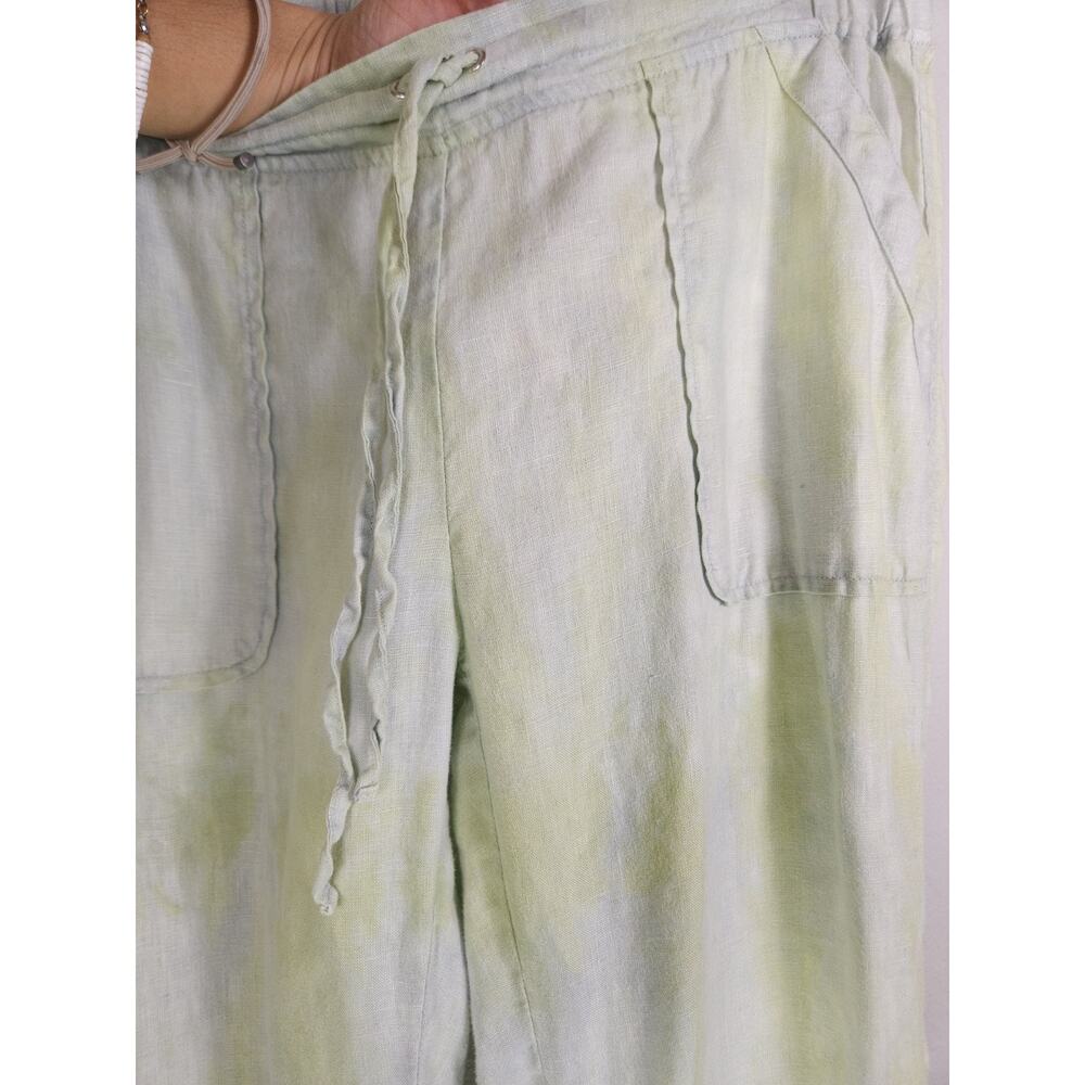 Pure Amici Small Women's Lightweight And Frayed Pants 100% Linen - Picture 12 of 13
